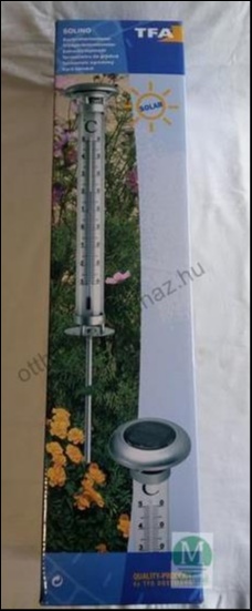 Napelemes leszúrható hagyományos kerti hőmérő, TFA Solino 12.2057